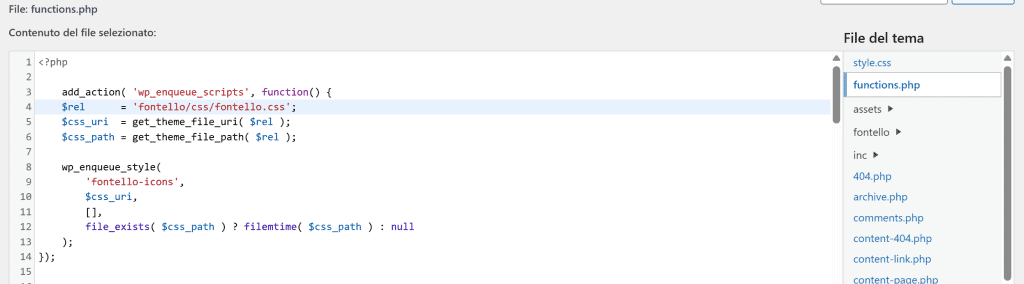 Fontello Aggiornamento File Functions