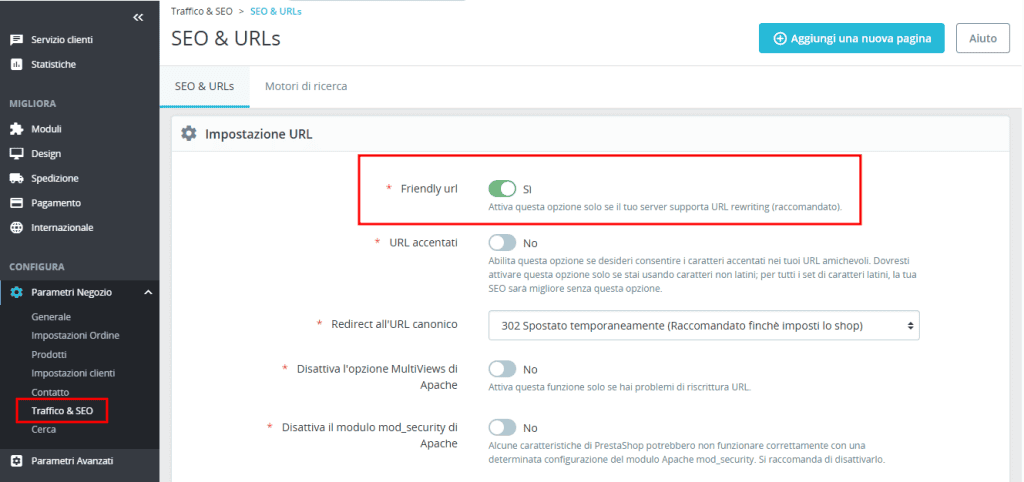Friendly Url Prestashop