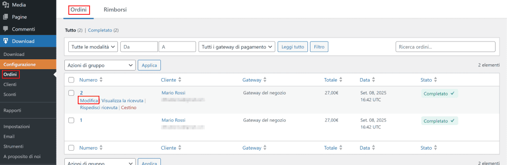 Gestione Clienti Report