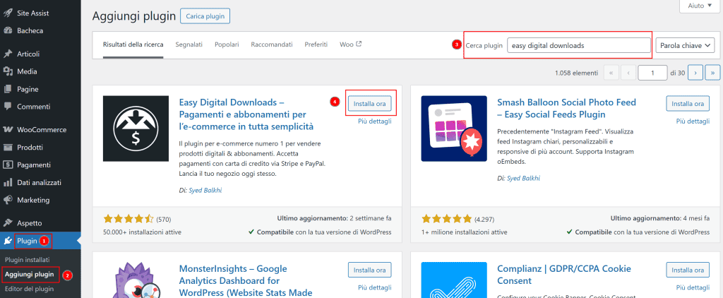Installare Easy Digital Downloads