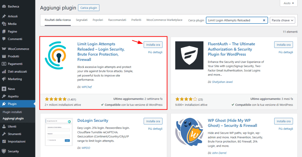 Installare Limit Login Attempts Reloaded