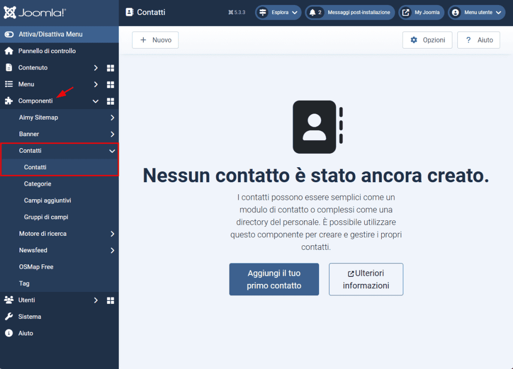 Joomla Componenti Contatti Contatti
