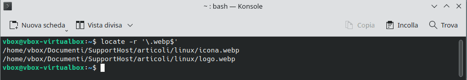 Locate Regex Ricerca Per Estensione