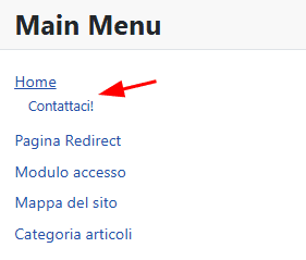 Modulo Contatto Joomla Menu Voce Genitore