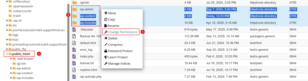 Permessi Directory Wp