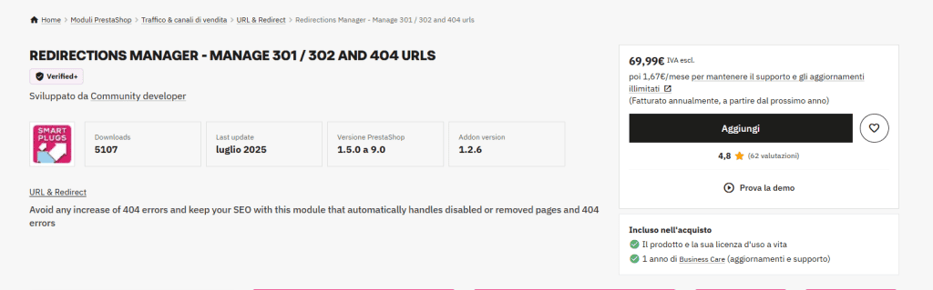 Redirections Manager Manage 301 302 And 404 Urls Prestashop