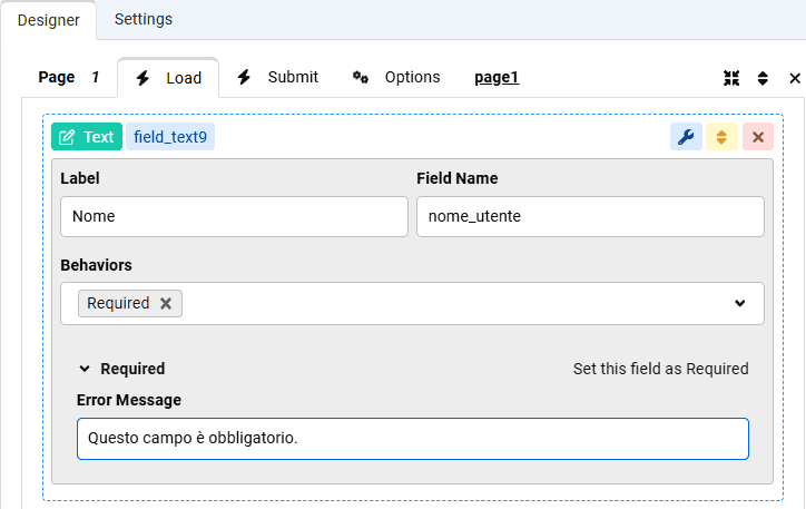 Required Campo Nome New Form Chronoforms