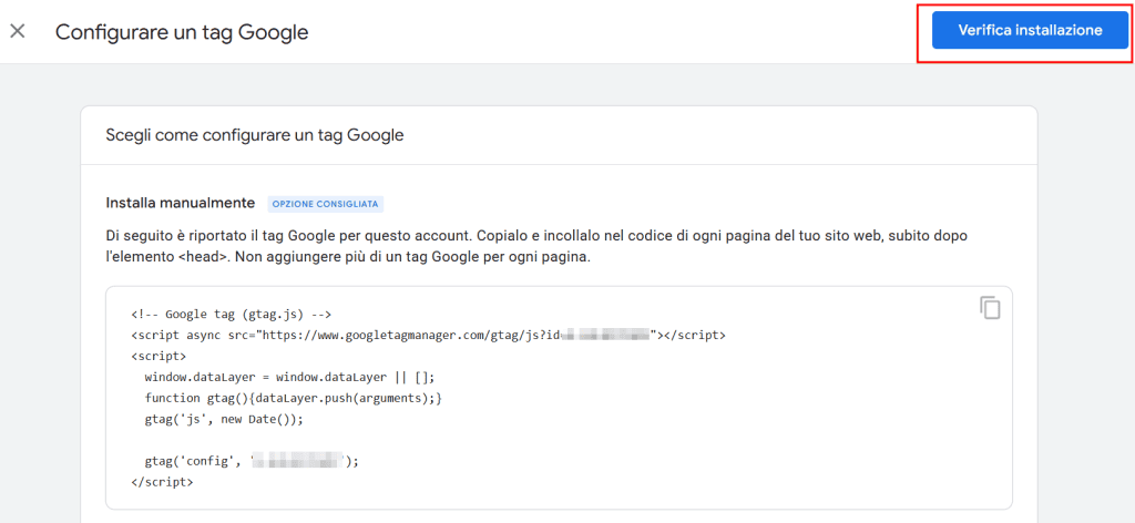 Verificare Installazione Analytics