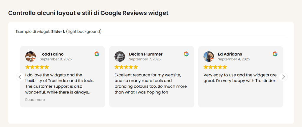 Widgets For Google Reviews Slider