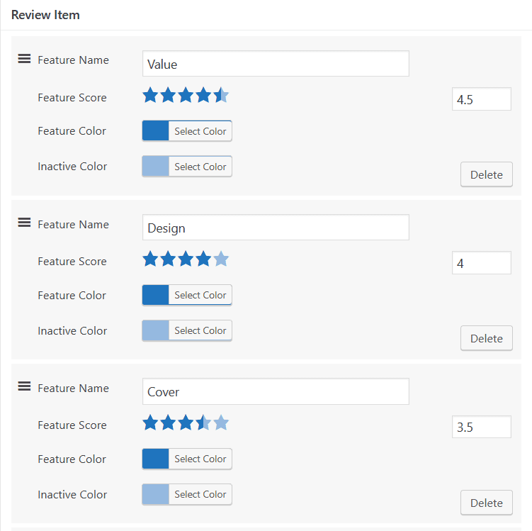 Wp Review Pro Impostazioni