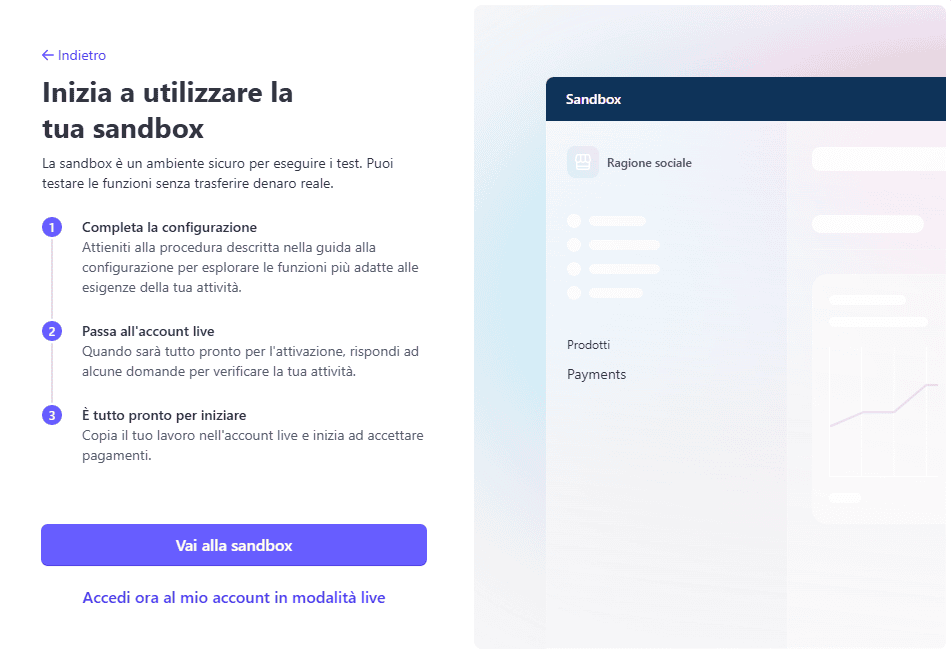 Account Stripe Configurazione Modalita