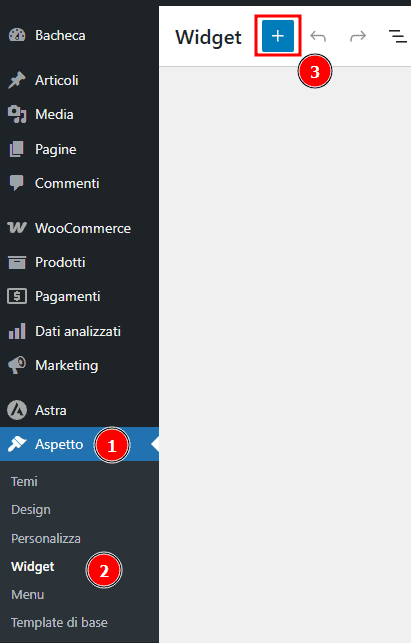 Aggiungere Widget WordPress