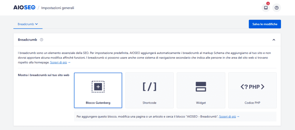 Aioseo Metodi Inserimento Breadcrumb