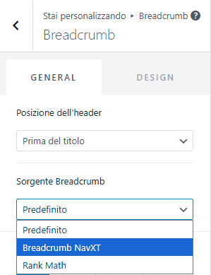 Astra Breadcrumb Sorgente Navxt