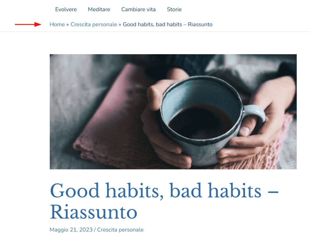 Breadcrumb Esperienza Utente WordPress