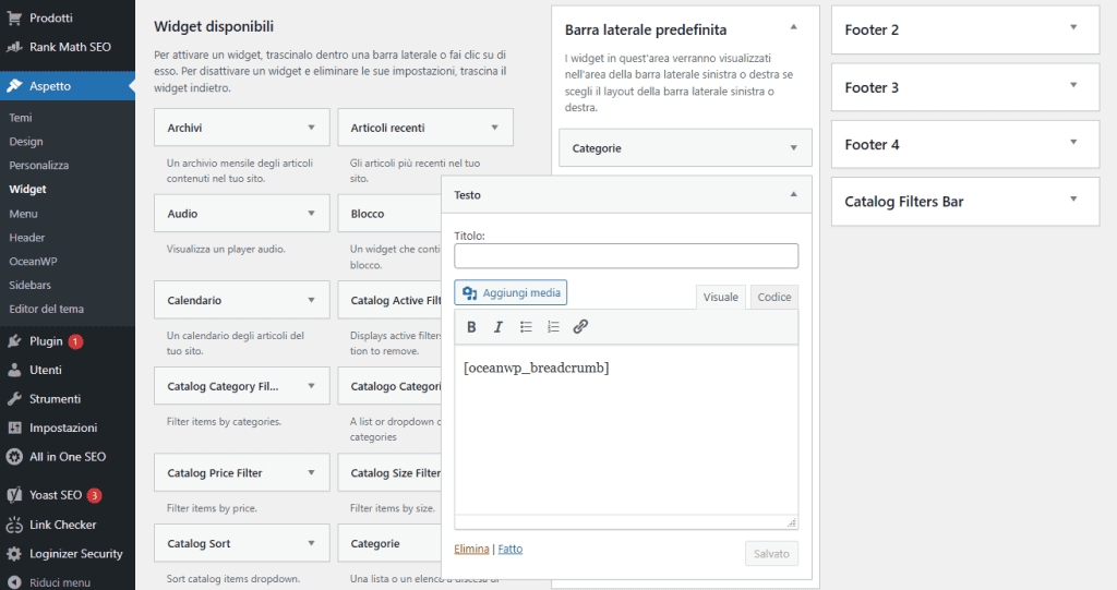 Breadcrumb WordPress Ocean Wp Widget