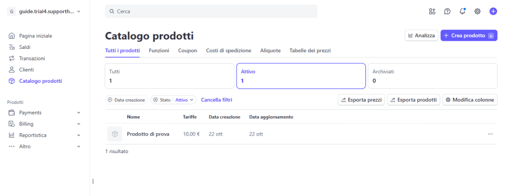 Catalogo Prodotti Stripe