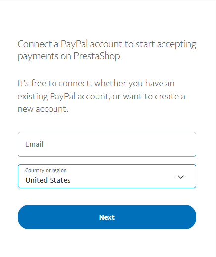 Connessione Account Paypal Prestashop