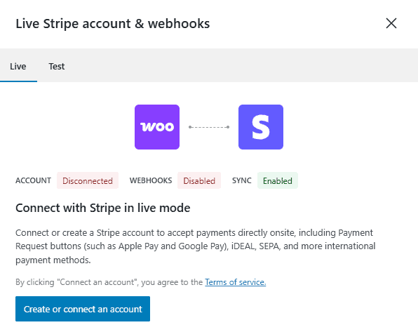 Connettersi Live Mode Woocommerce Stripe Plugin