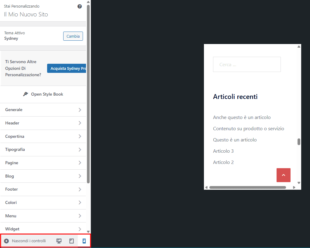 Controlli Dispositivi Esperienza Utente WordPress