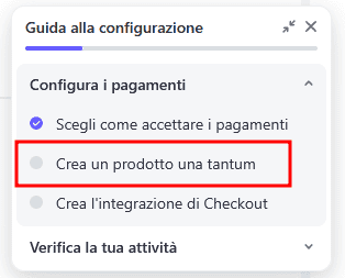 Crea Prodotto Una Tantum Stripe