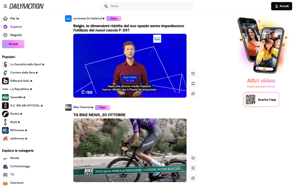 Dailymotion Homepage