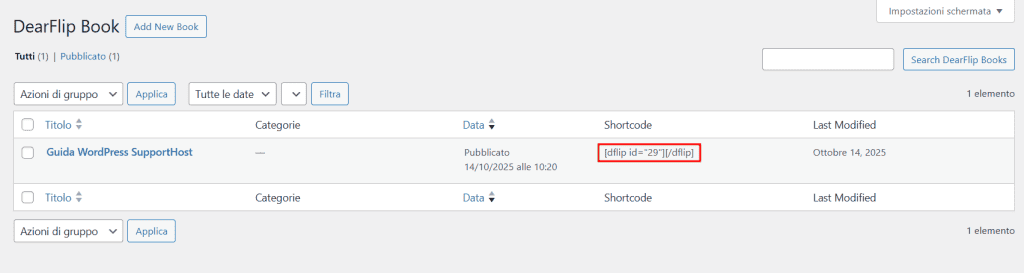 Dearflip Book Copiare Shortcode