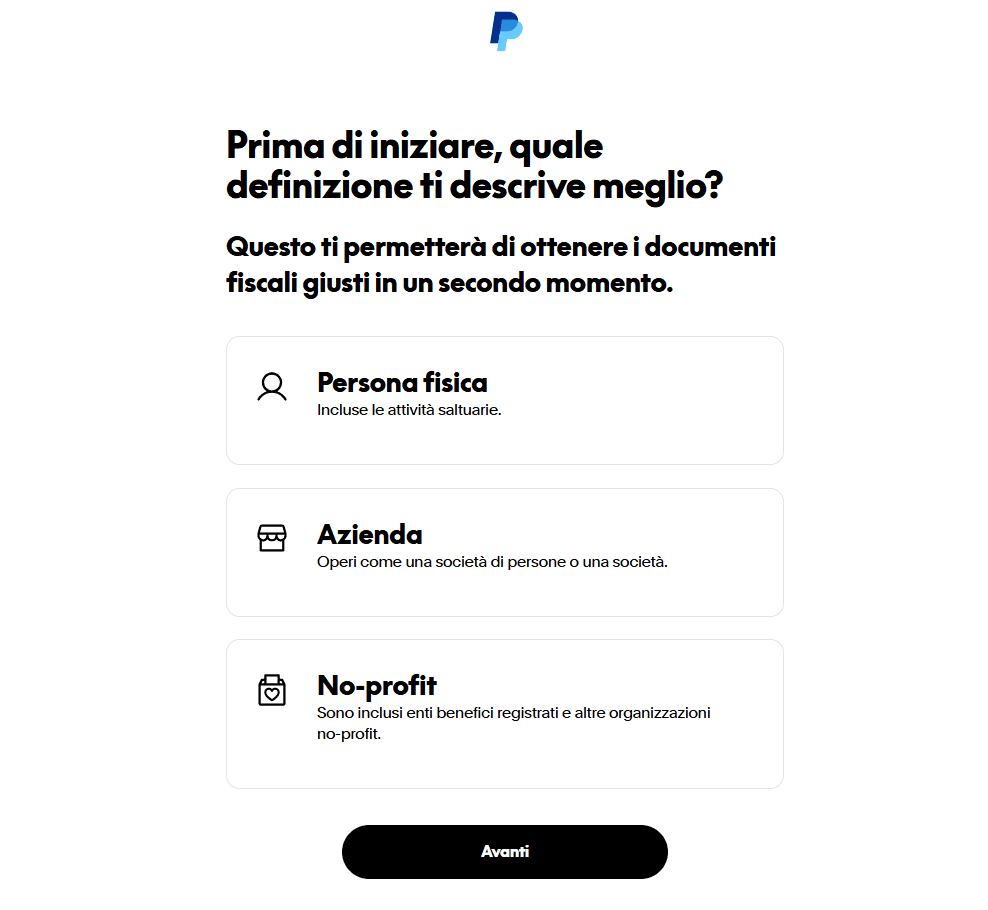 Definizione Profilo Paypal Business