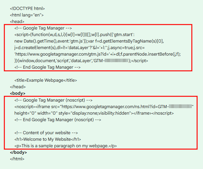 Installa Google Tag Manager Esempio