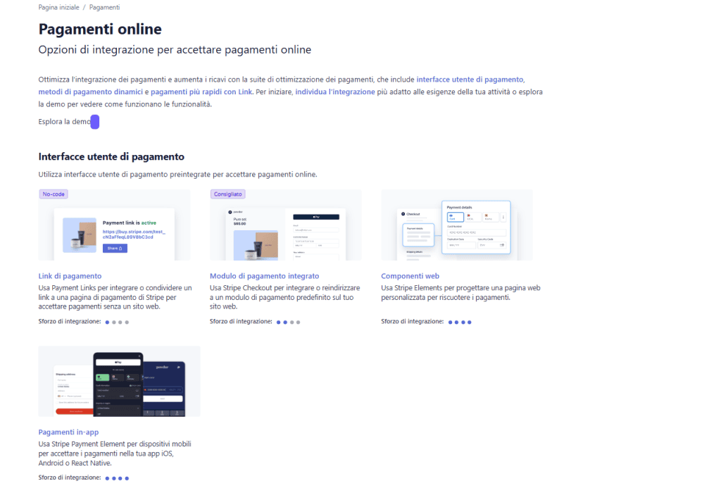 Interfacce Utente Pagamento Stripe