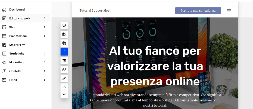 Jimdo Personalizzazione Blocchi Sito