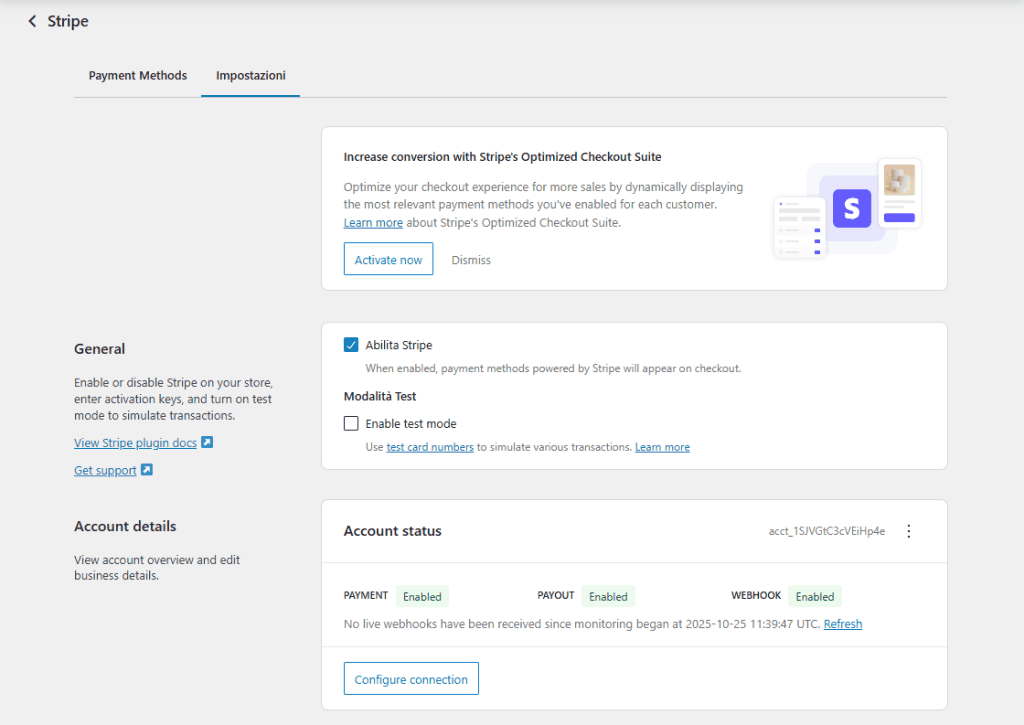 Live Mode Woocommerce Stripe Plugin Attiva