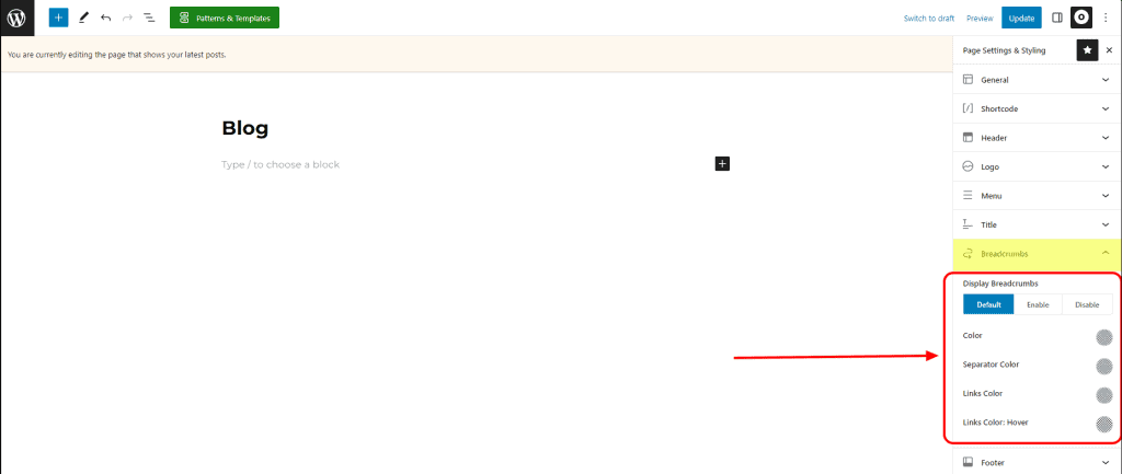 Ocean Wp Breadcrumb WordPress Personalizzazione Locale