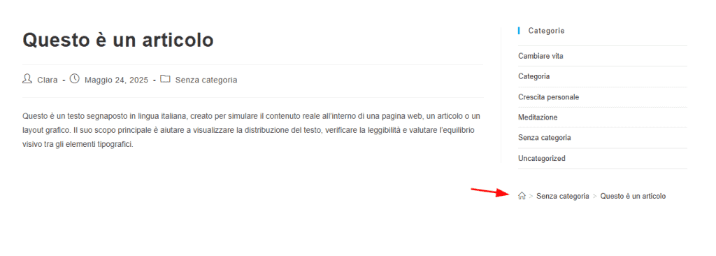 Ocean Wp Breadcrumb WordPress Shortcode Barra Laterale