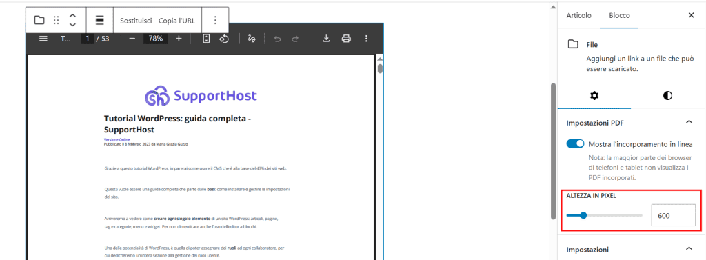 Opzioni Pdf Altezza In Pixel