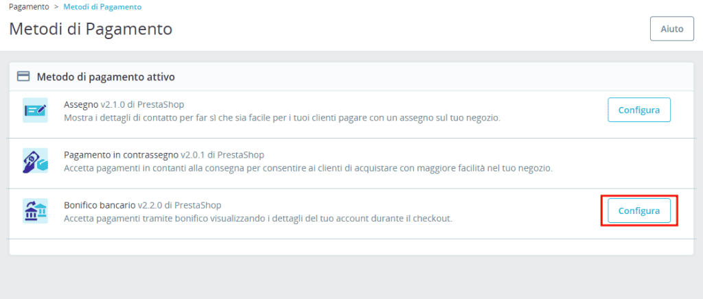 Pagamento Via Bonifico Prestashop