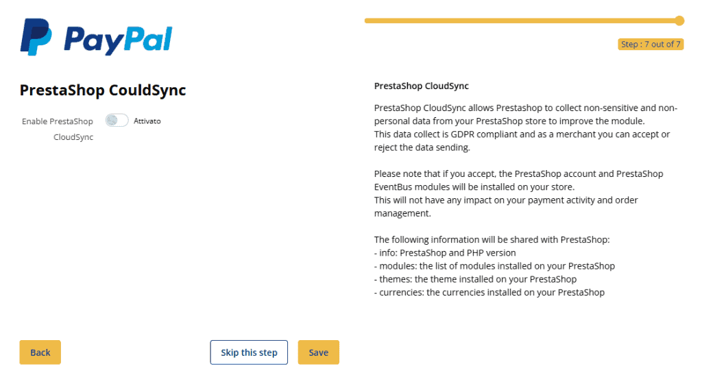 Paypal Prestashop Cloudsynk