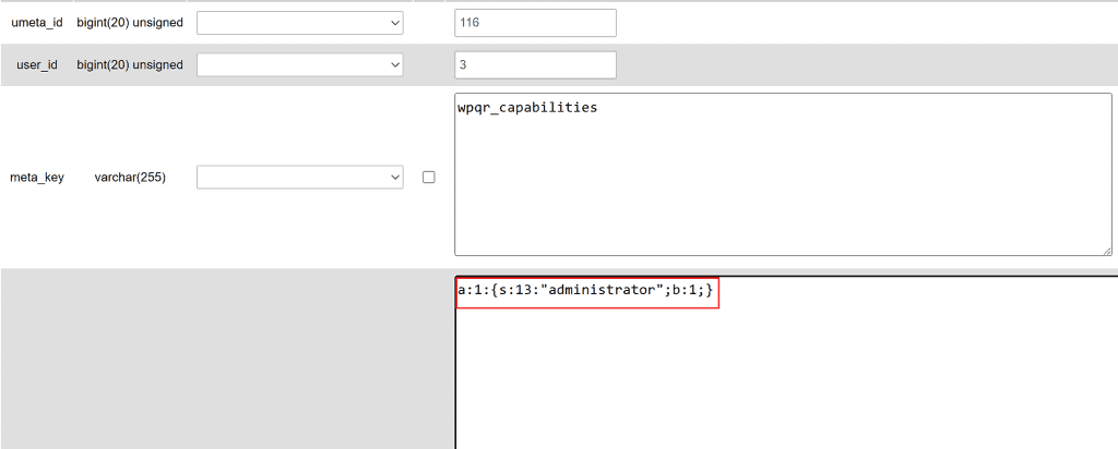 Ruolo Amministratore Phomyadmin