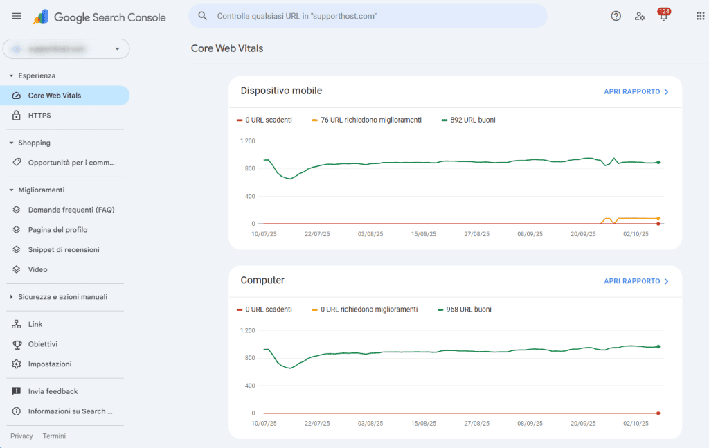 Search Console Experience Core Web Vitals