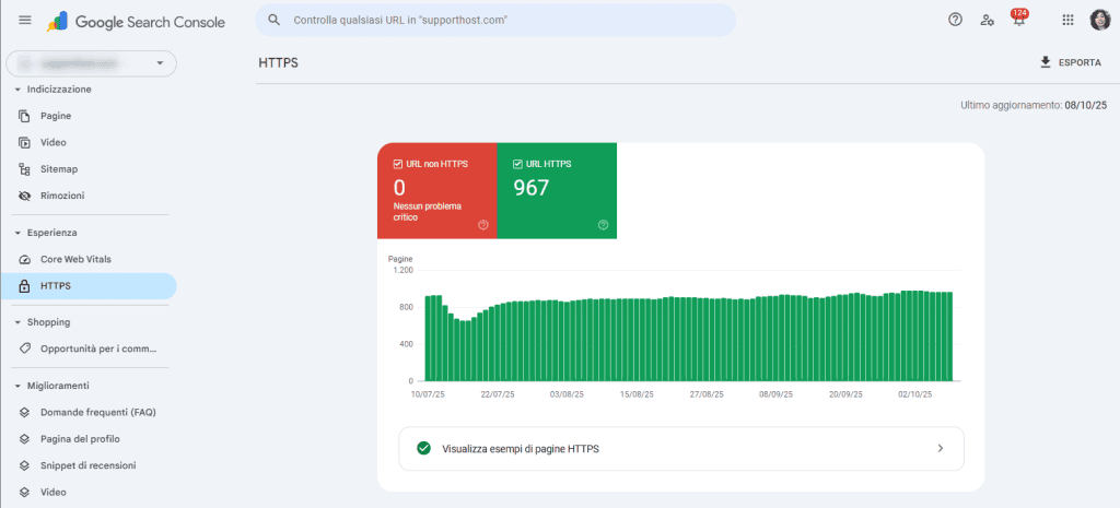 Search Console Rapporto Https