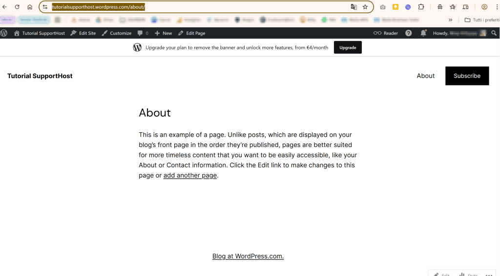 Sito Gratuito Su WordPress