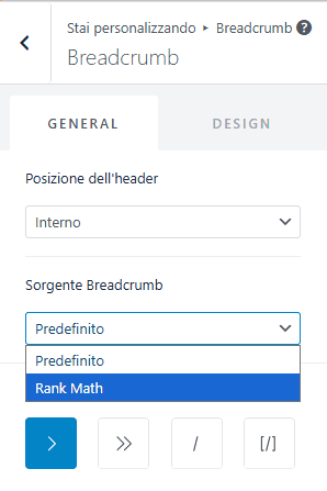 Sorgente Breadcrumb Astra WordPress