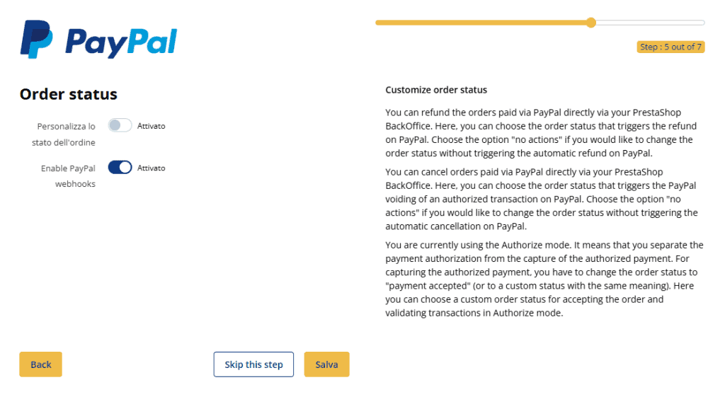 Stato Ordini Paypal Prestashop