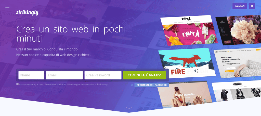 Strikingly Sito Gratuito