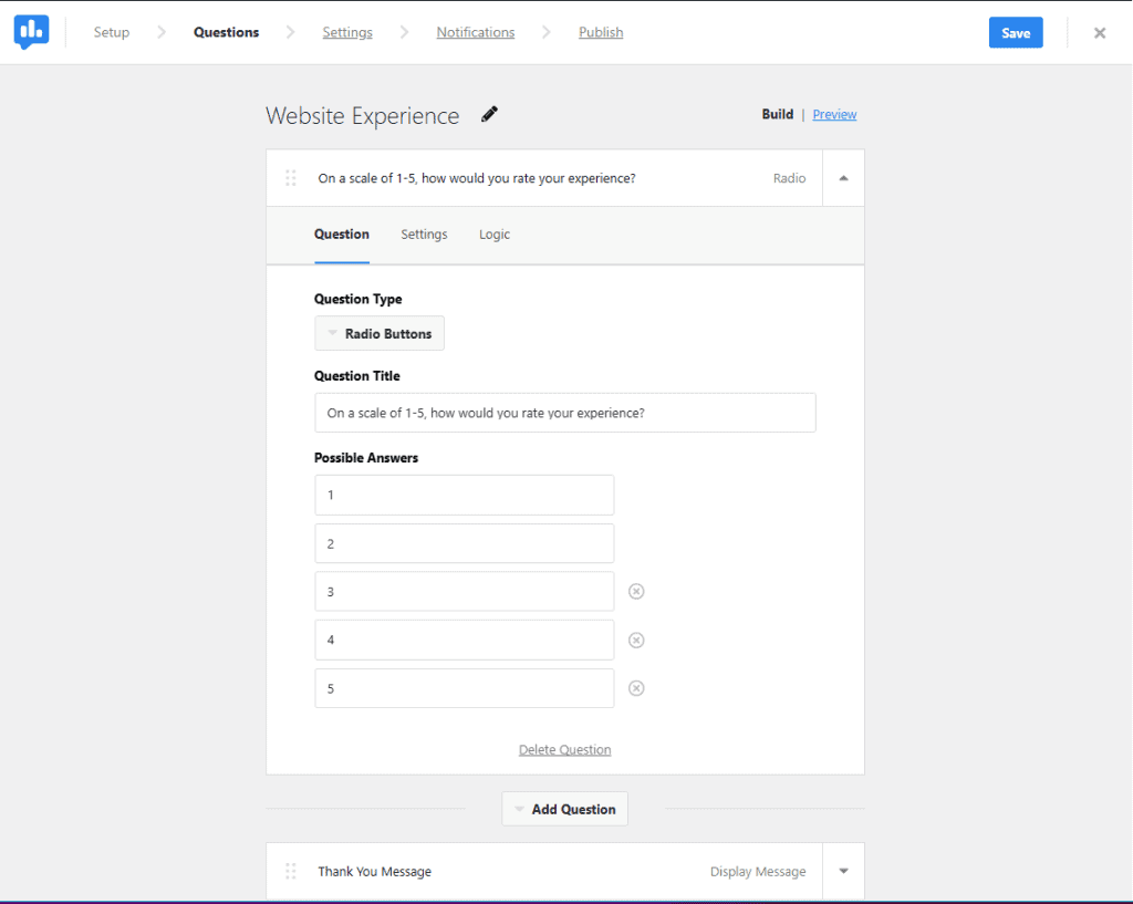 Website Experience Modello Userfeedback