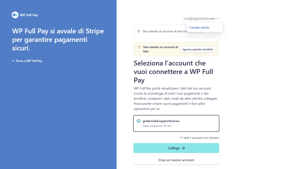 Wp Full Pay Procedura Scelta Account