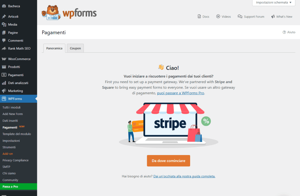 Wpforms Stripe Configurazione