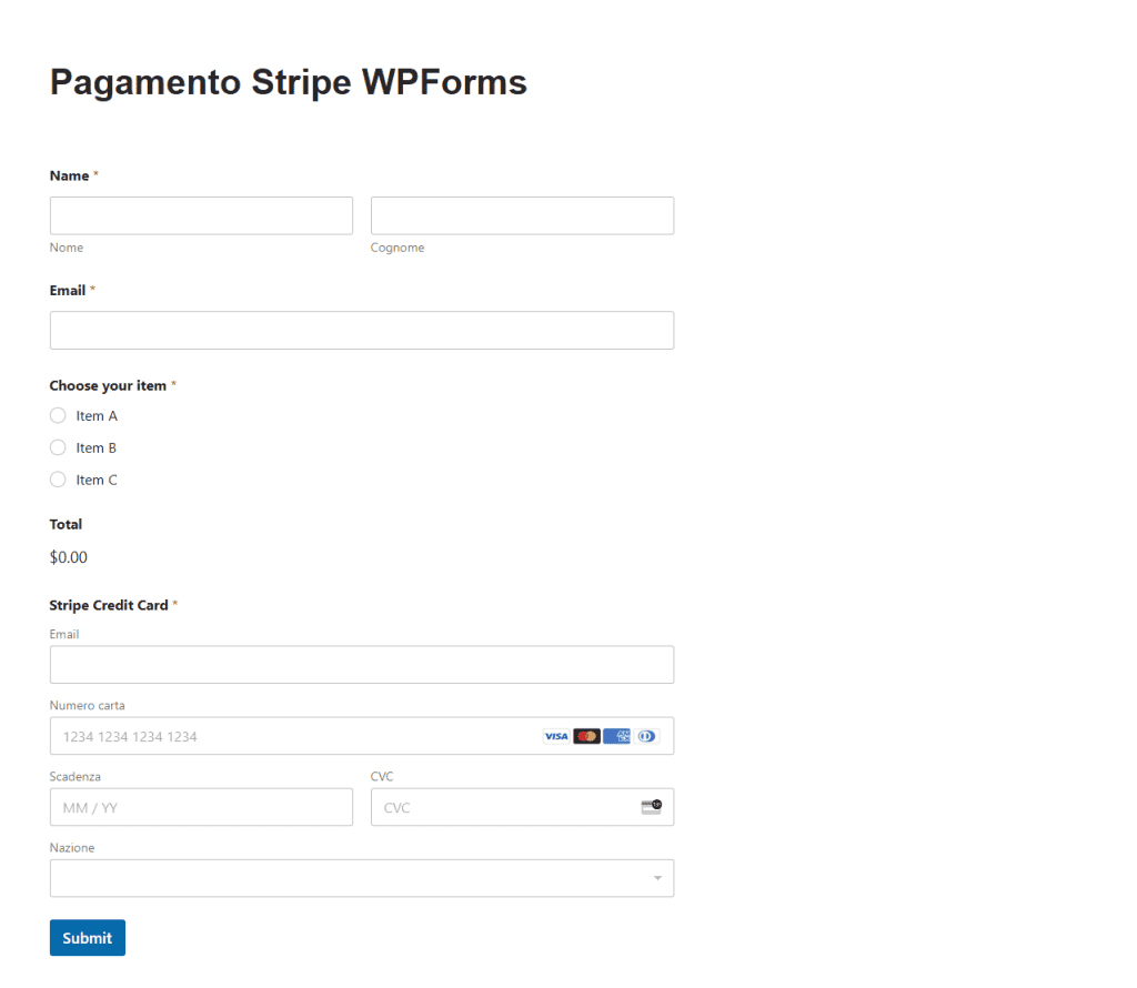 Wpforms Stripe Modulo Gutenberg