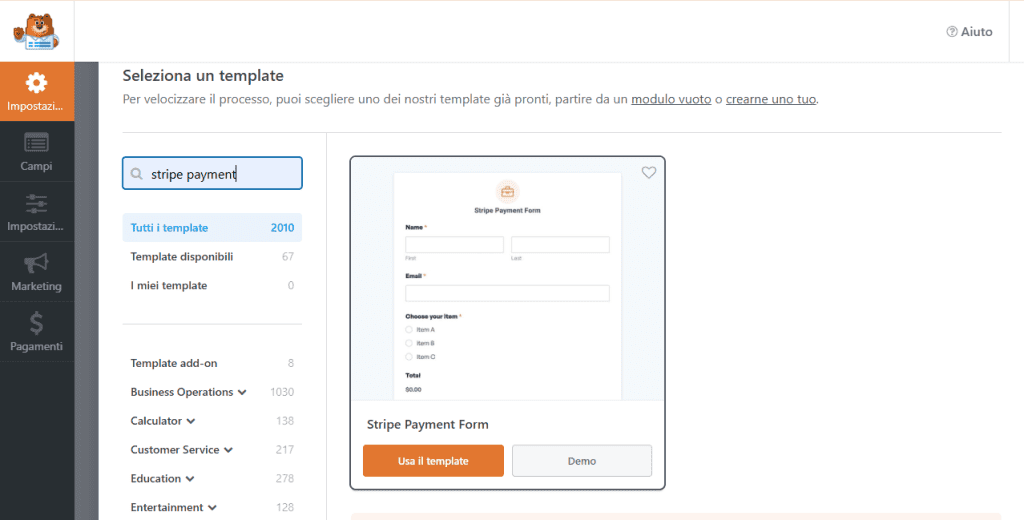 Wpforms Stripe Template Free
