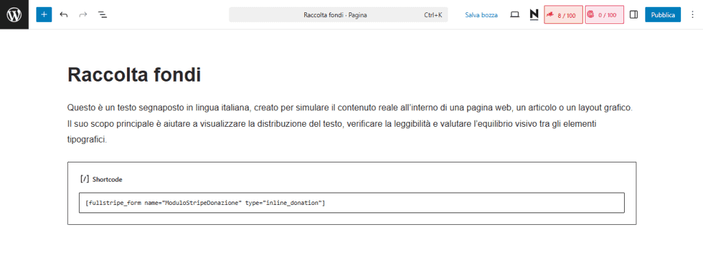 Aggiunta Pulsante Donazione Stripe Wp Full Pay